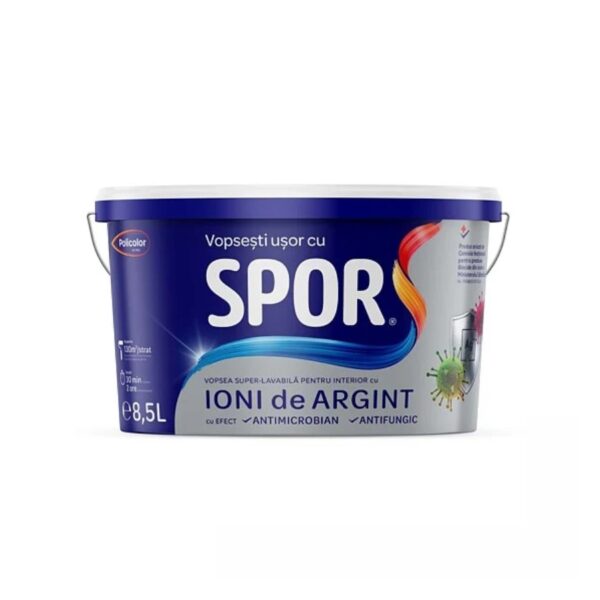 Vopsea Spor Cu Ioni Ag Alba Int 8.5 L