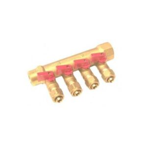 Distribuitor 4 Cai+robinet Cupru 15×1
