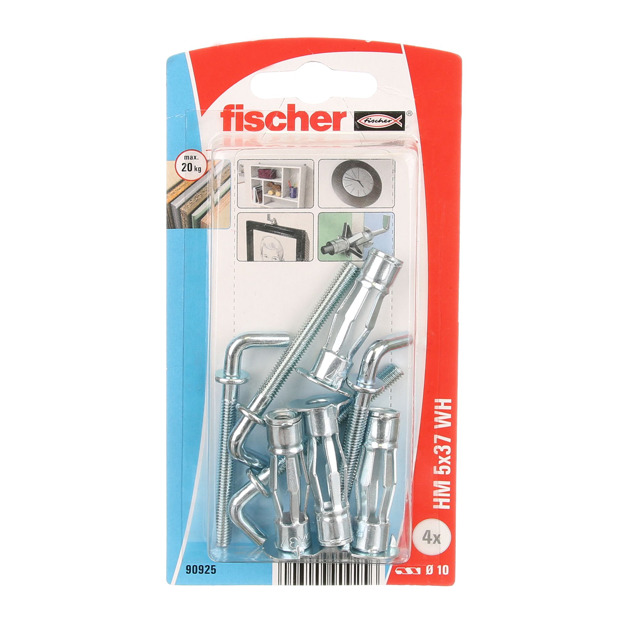 Fixare în cavitate de metal fischer HM 5 x 37 H cu cârlig în unghi card SB