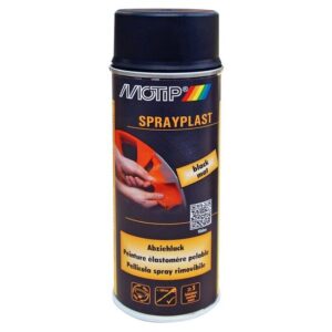 Vopsea spray tunning folie detașabilă MOTIP Sprayplast, 400ml, negru mat