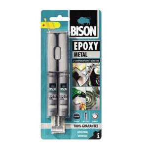 Adeziv bicomponent cu aspect metalic BISON Epoxy Metal, 2 x12ml