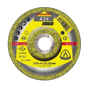 Disc de șlefuire KLINGSPOR A 24 Extra, curbat, universal, pentru metal, 125mmx6mm