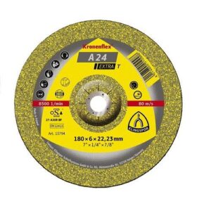 Disc de șlefuire KLINGSPOR A 24 Extra, curbat, universal, pentru metal, 180mmx6mm