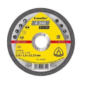Disc de tăiere KLINGSPOR A 346 Extra, plat, pentru inox, oțel, aluminiu, 115mmx1,6mm
