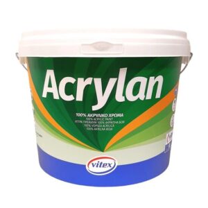 Vopsea acrilică 100% VITEX Acrylan, alb, 3L