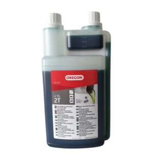 Ulei amestec pentru motoare în 2 timpi Oregon, cu dozator, verde 1L