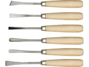 SET 6 Dalți Mâner LEMN