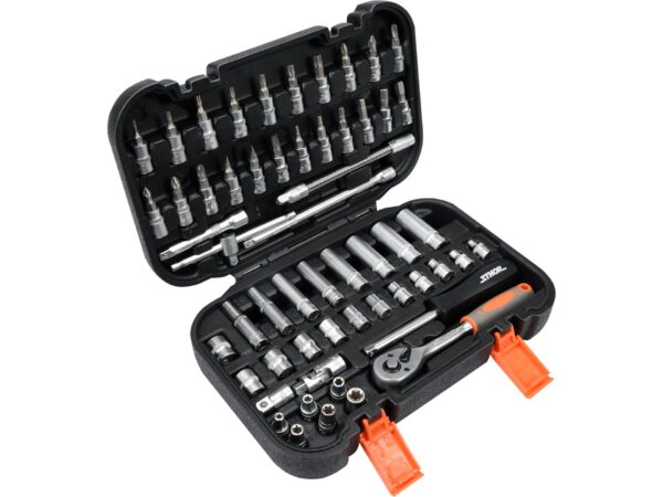 Trusă CHEI Tubulare + BIȚI Sthor, 1/4” – 56 Piese