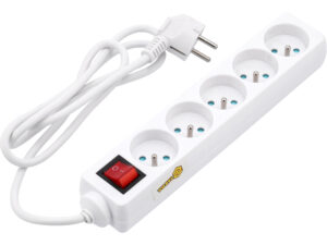 PRELUNGITOR CU ÎNTRERUPĂTOR, 5 PRIZE CU ÎMPĂMÂNTARE, 1,5M