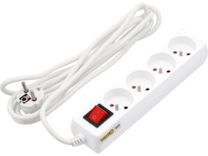 PRELUNGITOR CU ÎNTRERUPĂTOR, 4 PRIZE CU ÎMPĂMÂNTARE, 3M