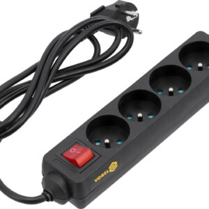 PRELUNGITOR CU ÎNTRERUPĂTOR, 4 PRIZE CU ÎMPĂMÂNTARE, 1.5M