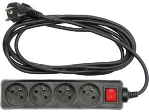 PRELUNGITOR CU ÎNTRERUPĂTOR, 4 PRIZE CU ÎMPĂMÂNTARE, 3M