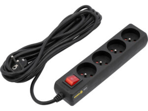 PRELUNGITOR CU ÎNTRERUPĂTOR, 4 PRIZE CU ÎMPĂMÂNTARE, 5M