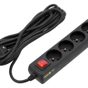 PRELUNGITOR CU ÎNTRERUPĂTOR, 4 PRIZE CU ÎMPĂMÂNTARE, 5M