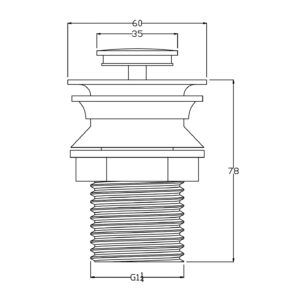 VENTIL CLICK-CLACK PT LAVOAR, G5/4, PVC