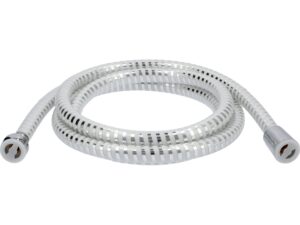 FURTUN DE DUȘ, 2M, PVC, CHROME-ALB