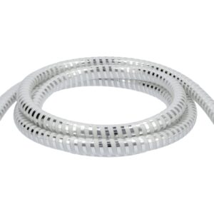FURTUN DE DUȘ, 2M, PVC, CHROME-ALB