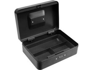 CASETĂ BANI METALICĂ 250X180X90MM NEGRU