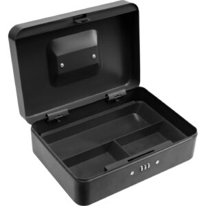 CASETĂ BANI METALICĂ 250X180X90MM NEGRU