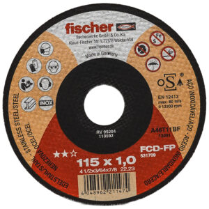 Disc de tăiere fischer FCD-FP 115 x 1.0 x 22.23 pentru inox