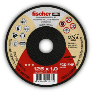 Disc de tăiere fischer FCD-FHP 125 x 1.0 x 22,23 pentru inox