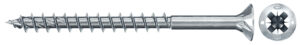 Șurub fischer pentru PAL, FPF II CZP 3.5 x 45 BC 500 cu cap înecat, placat cu zinc albastru, filet parțial antrenare în cruce PZ<br />
