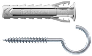 Diblul de expansiune fischer SX Plus 10 x 50 RH cu cârlig rotund, acoperit cu nylon