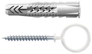Diblu universal fischer UX 8 x 50 R OH cu guler și cârlig cu ochi alb