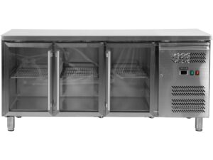 MASĂ RECE, 417L, 1795X700X850MM, 3 UȘI DIN STICLĂ