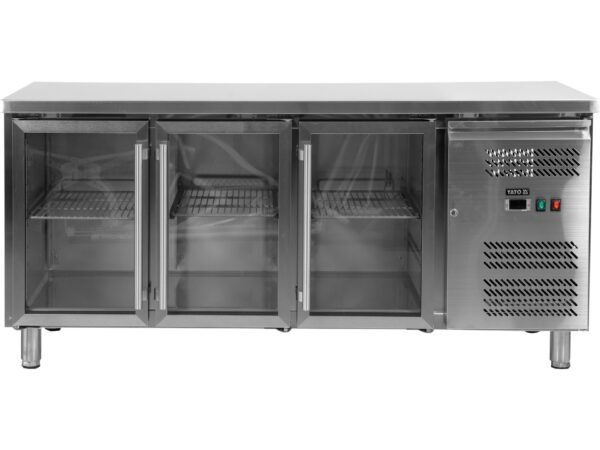 MASĂ Rece, 417l, 1795x700x850mm, 3 UȘI din Sticlă