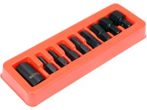 SET BIȚI DE IMPACT HEXAGONALI, CU ADAPTOR 1/2”, 9 PIESE