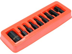 SET BIȚI DE IMPACT TORX, CU ADAPTOR 1/2”, 9 PIESE
