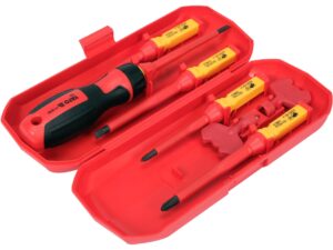 SET ȘURUBELNIȚĂ VDE, 5 CAPETE INTERSCHIMBABILE + 2 CHEI PANOU ELECTRIC