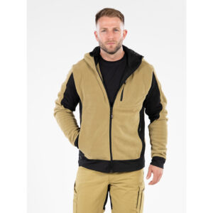 JACHETA FLEECE CU GLUGA SARNA KAKI 2XL