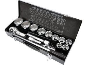 TRUSĂ CHEI TUBULARE CU CLICHET 3/4”, 15 BUC