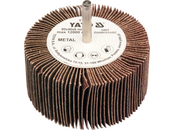 Perie Abrazivă Circulară cu TIJĂ 80x40x6mm, P100