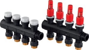 UPONOR DISTRIBUITOR PLASTIC CU DEBITMETRU 1X3/4″ CALE