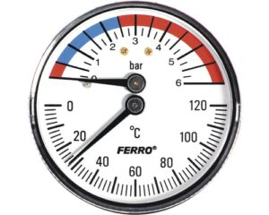 FERRO TERMOMANOMETRU AXIAL 6BAR 120C 1/2″