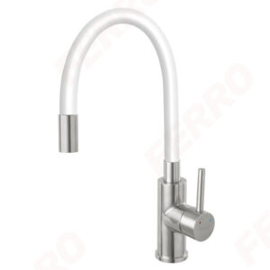FERRO BATERIE STATIVA BUCATARIE CU PIPA FLEXIBILA ALBA ZUMBA INOX