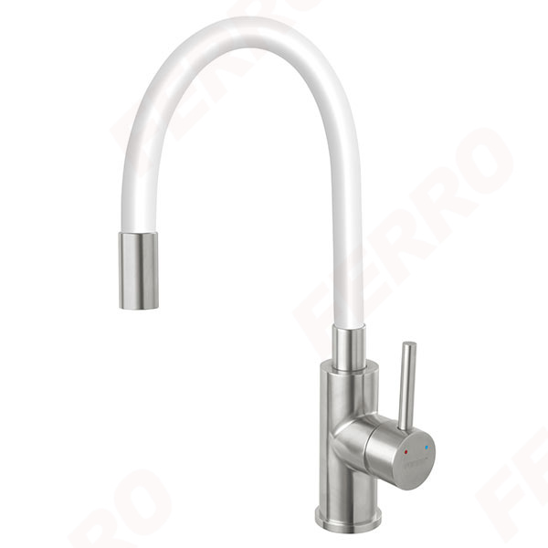 FERRO BATERIE STATIVA BUCATARIE CU PIPA FLEXIBILA ALBA ZUMBA INOX