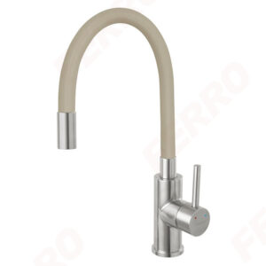 FERRO BATERIE STATIVA BUCATARIE CU PIPA FLEXIBILA BEJ ZUMBA INOX