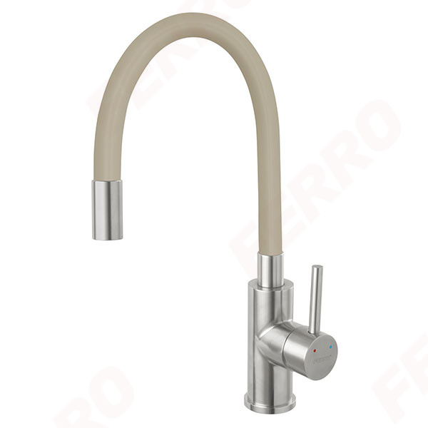FERRO BATERIE STATIVA BUCATARIE CU PIPA FLEXIBILA BEJ ZUMBA INOX