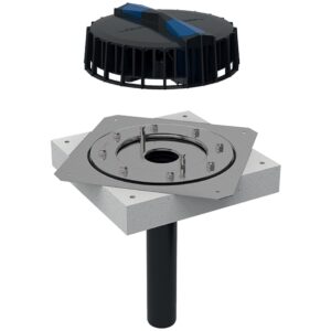 GEBERIT PLUVIA RECEPTOR TERASA CU FL. PT.FOLII DE HIDROIZ.- 12L/S D=56